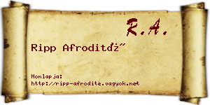Ripp Afrodité névjegykártya